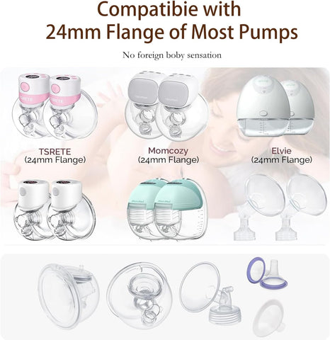 15mm Flange Insert 6PC, Compatible with 15mm Flange Spectra/Flange Inserts for Spectra/Momcozy Flange Inserts/Momcozy Wearable Breast Pump Flange Insert/Flange Inserts for Medela Pump/Willow/TSRETE