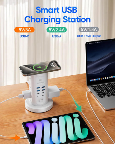 Power Strip Tower, kakyanill Charging Station 9 AC Outlets 8 USB Ports