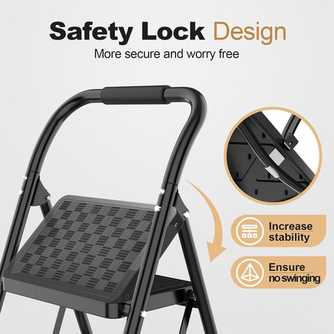 HBTower 2 Step Ladder, Step Stool for Adults