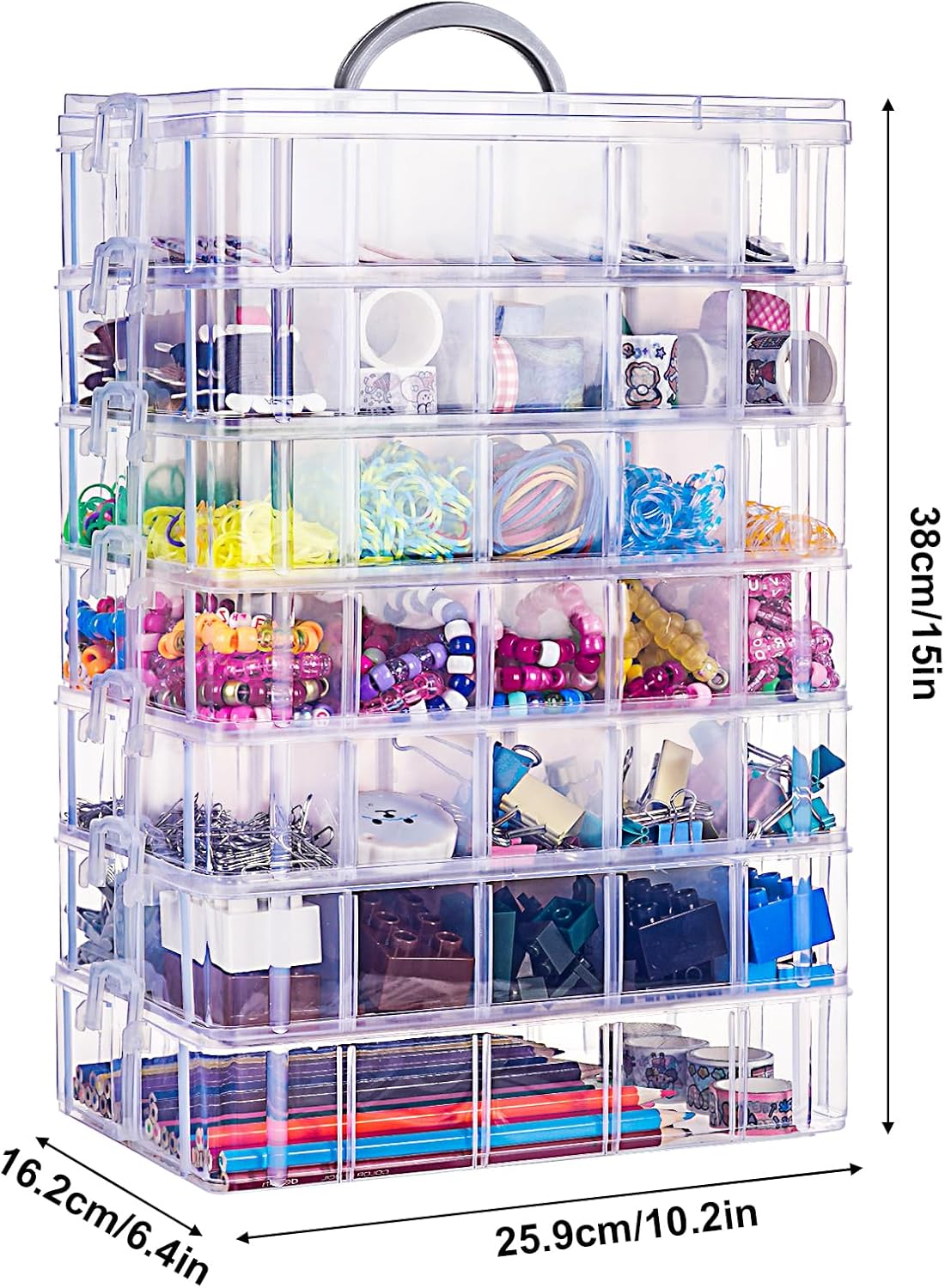 Bead Organizer 7 Tier 70 grid Stackable Craft Tackle Storage Container