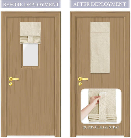 RYB HOME Classroom Door Window Cover, 100% Blackout Lockdown Shades