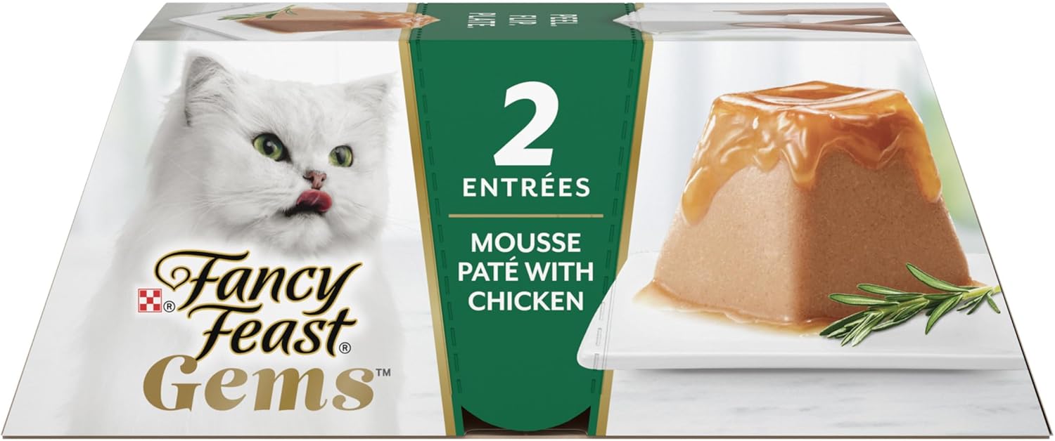 Purina Fancy Feast Gems Chicken Wet Cat Food Variety Box, 4 oz, 8-Pack