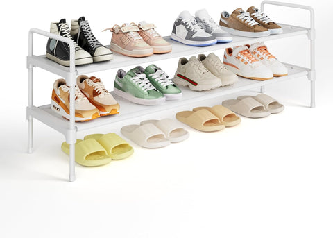 Kitsure Long Shoe Rack for Closet, 36.1" Wide - 2 Tiers, White
