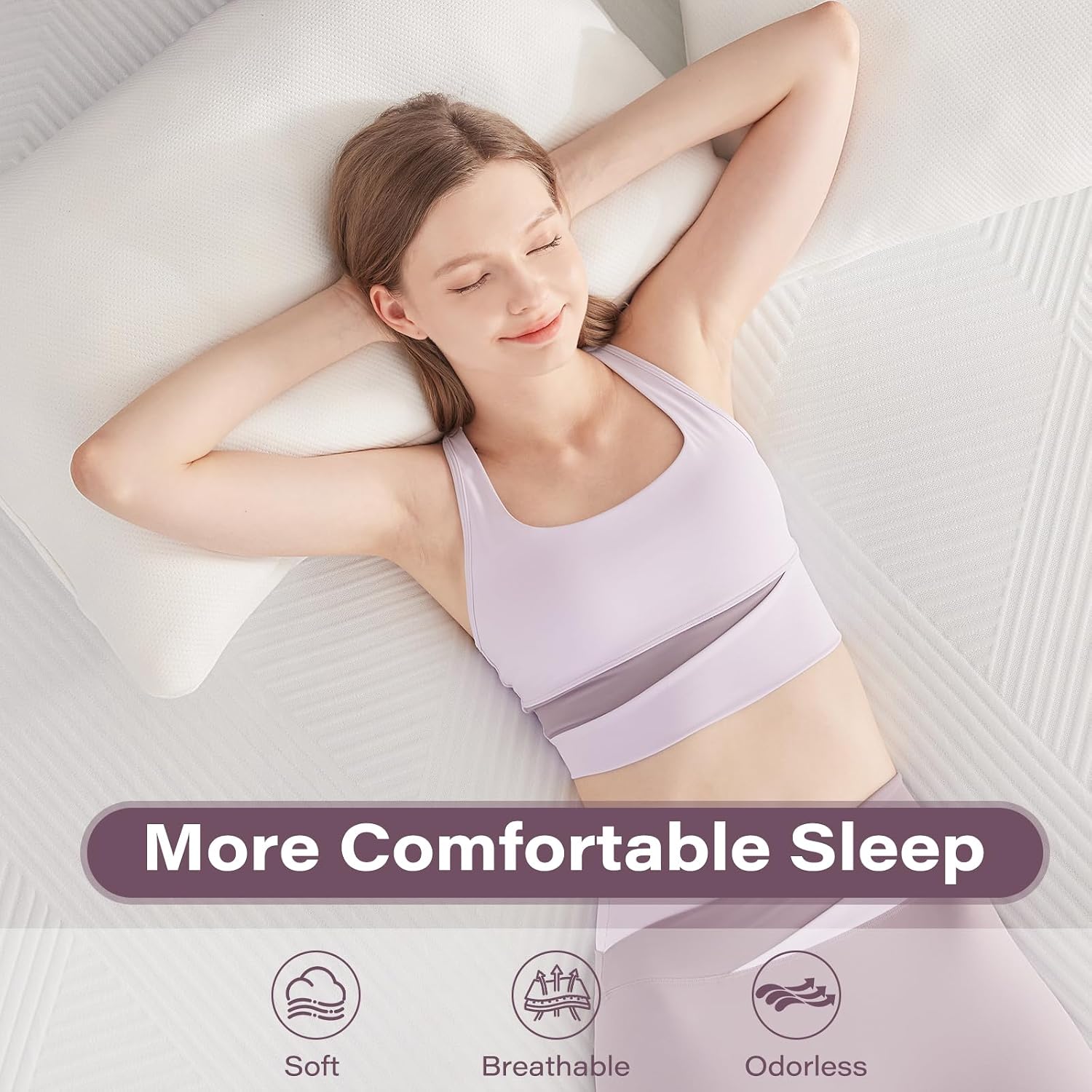 SOOSLEEPY 3 Inch Memory Foam Mattress Topper Queen Size with Removable Soft Cover Ventilated Breathable Cooling Mattress Pad Portable Bed Topper for Back Pain, CertiPUR-US Certified