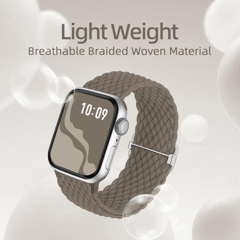 Braided Stretchy Solo Loop Compatible for Apple Watch Band 38mm 40mm 41mm 42mm 44mm 45mm 46mm 49mm for Women Men, Nylon Elastic Straps Wristbands for iWatch Series 10 9 8 7 6 SE 5 4 3 2 Ultra Ultra 2