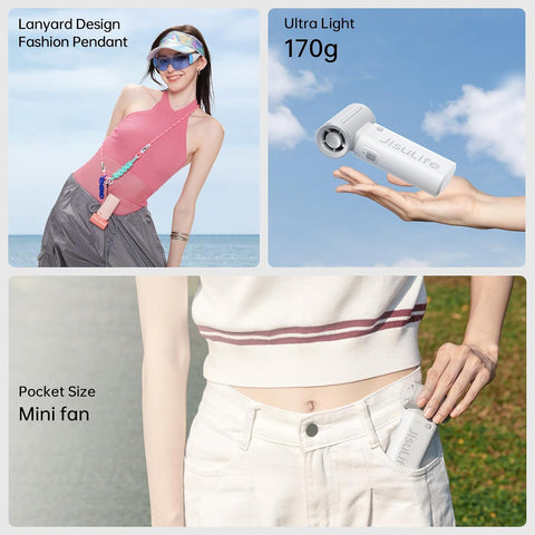 JISULIFE Portable Handheld Fan Life9, Turbo Airflow, Up to 18H Runtime