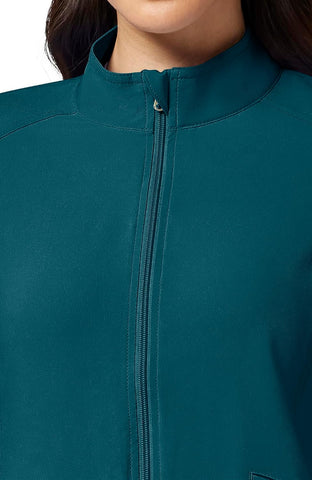 Cherokee iFlex Scrub Jacket for Women 2 Pocket Zip Front