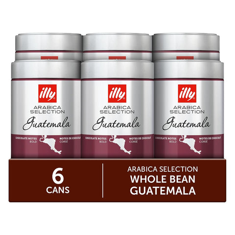 illy Whole Bean Coffee, Guatemala Single Origin Medium Roast, 8.8oz, 6 Pack