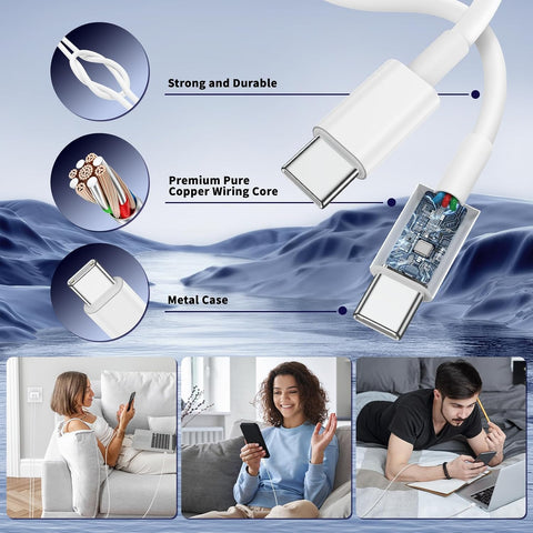 QZIIW iPhone 17 16 15 Pro Max Fast Charger,45W Dual Port USB C Fast Charger