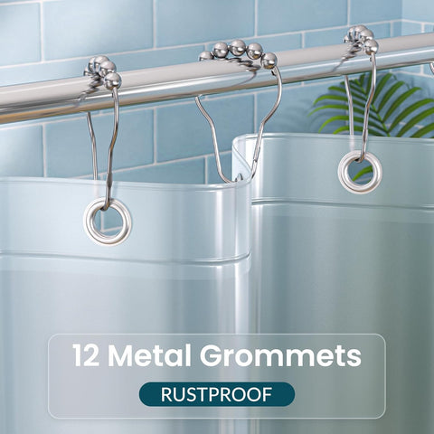Titanker Extra Long Shower Curtain Liner 72 x 84 Plastic Frosted Shower Liner Waterproof Shower Curtain Liner PEVA Shower Curtains for Bathroom with Magnets and Rustproof Metal Grommets