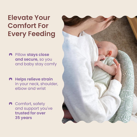 Boppy Complete Nursing Pillow, 2-in-1 Feeding Pillow with Bolster & Belt