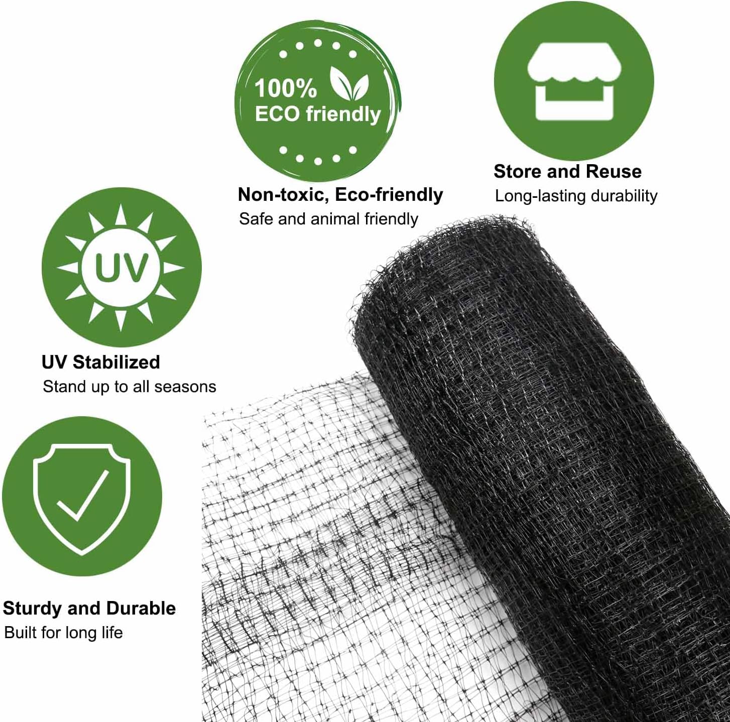 KLEWEE Bird Netting, 7.5x25 FT Heavy Plastic Duty Garden Netting Deer Fence
