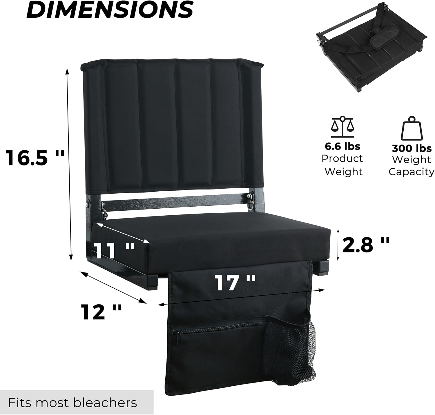 SPORT BEATS Stadium Seats with Back Support for Bleachers