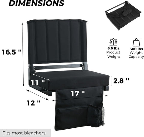 SPORT BEATS Stadium Seats with Back Support for Bleachers