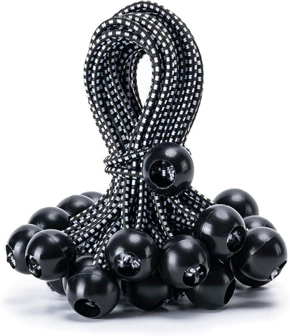 30 Pack Ball Bungee Cord, Heavy Duty Bungie Cord Balls (6",Black/White)