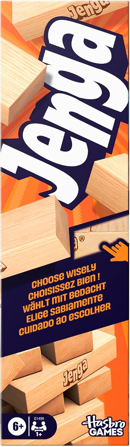 Official Hasbro Games Jenga Game | Digital Die for 6 More Ways to Play | Original Wood Block Game | Stacking Tower | Ages 6+ | 1+ Players | Party Games