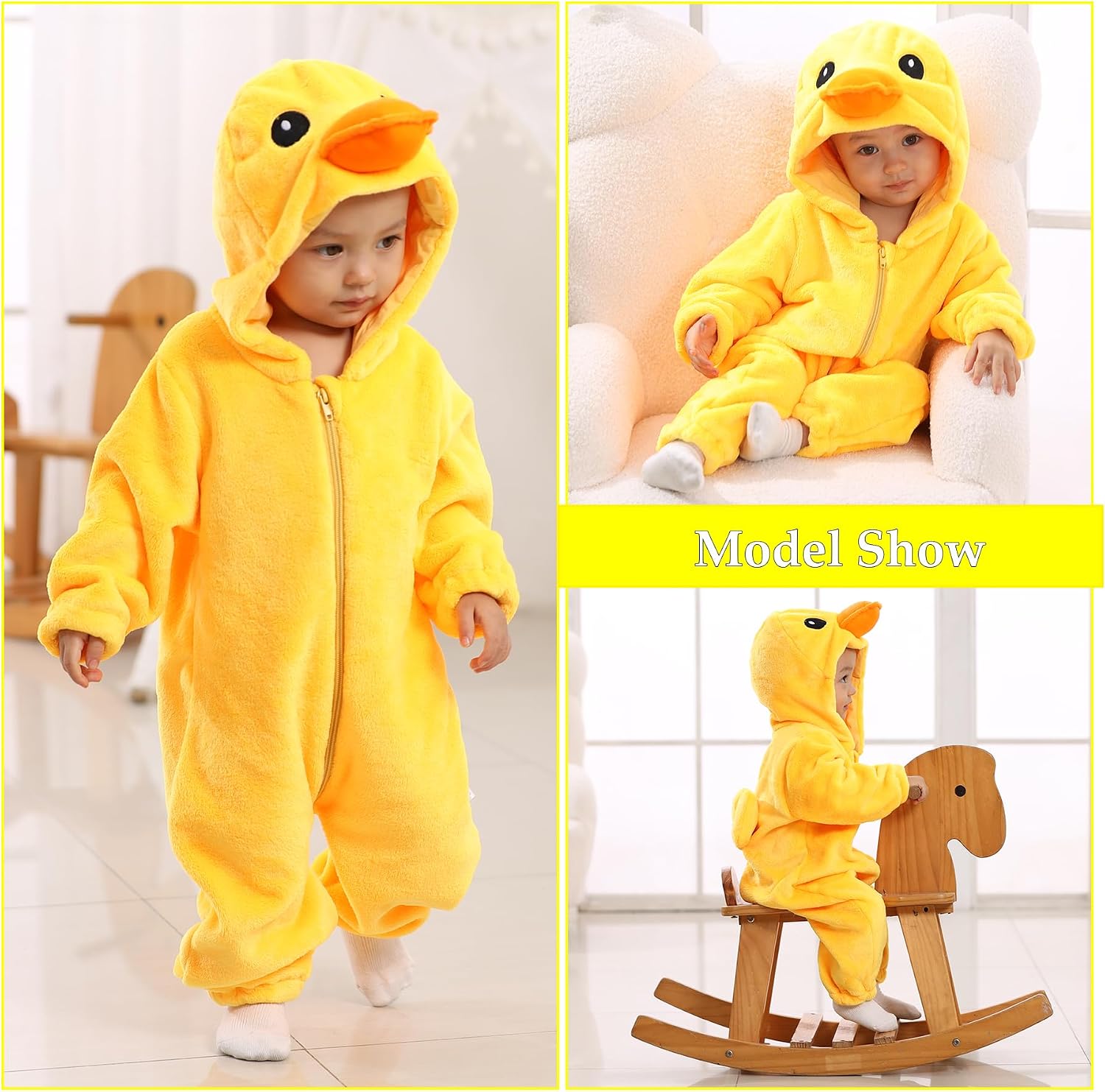 TONWHAR Unisex-Baby Animal Costume for Halloween & Playwear - Cartoon Hooded Romper Jumpsuit for Infants & Toddlers