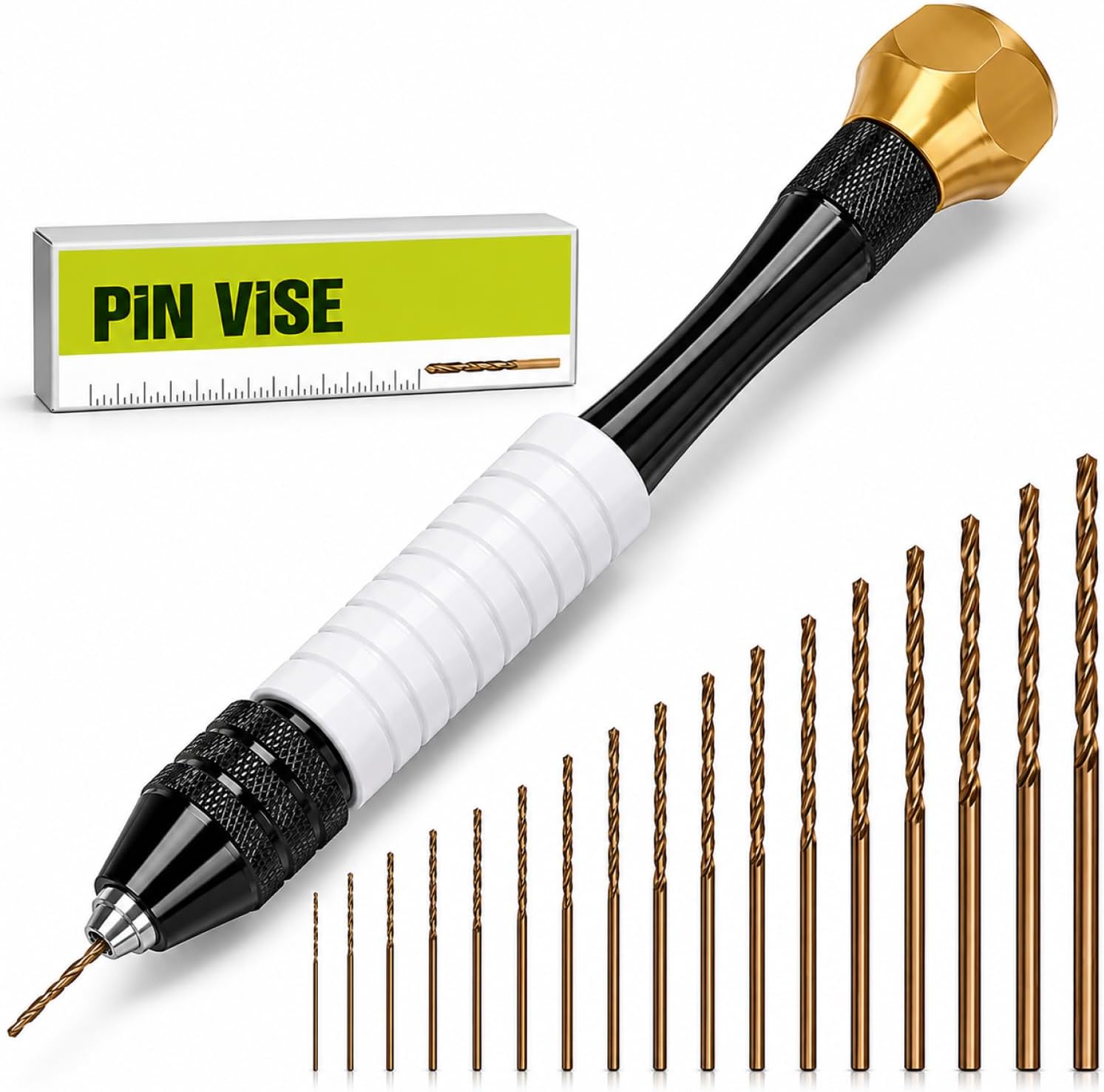 Pin Vise Hand Drill Manual with Micro Drill Bits, Jewelry Drill for Resin