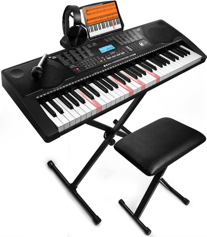 JIKADA 61 Key Portable Electronic Keyboard Piano,3 Teaching Modes