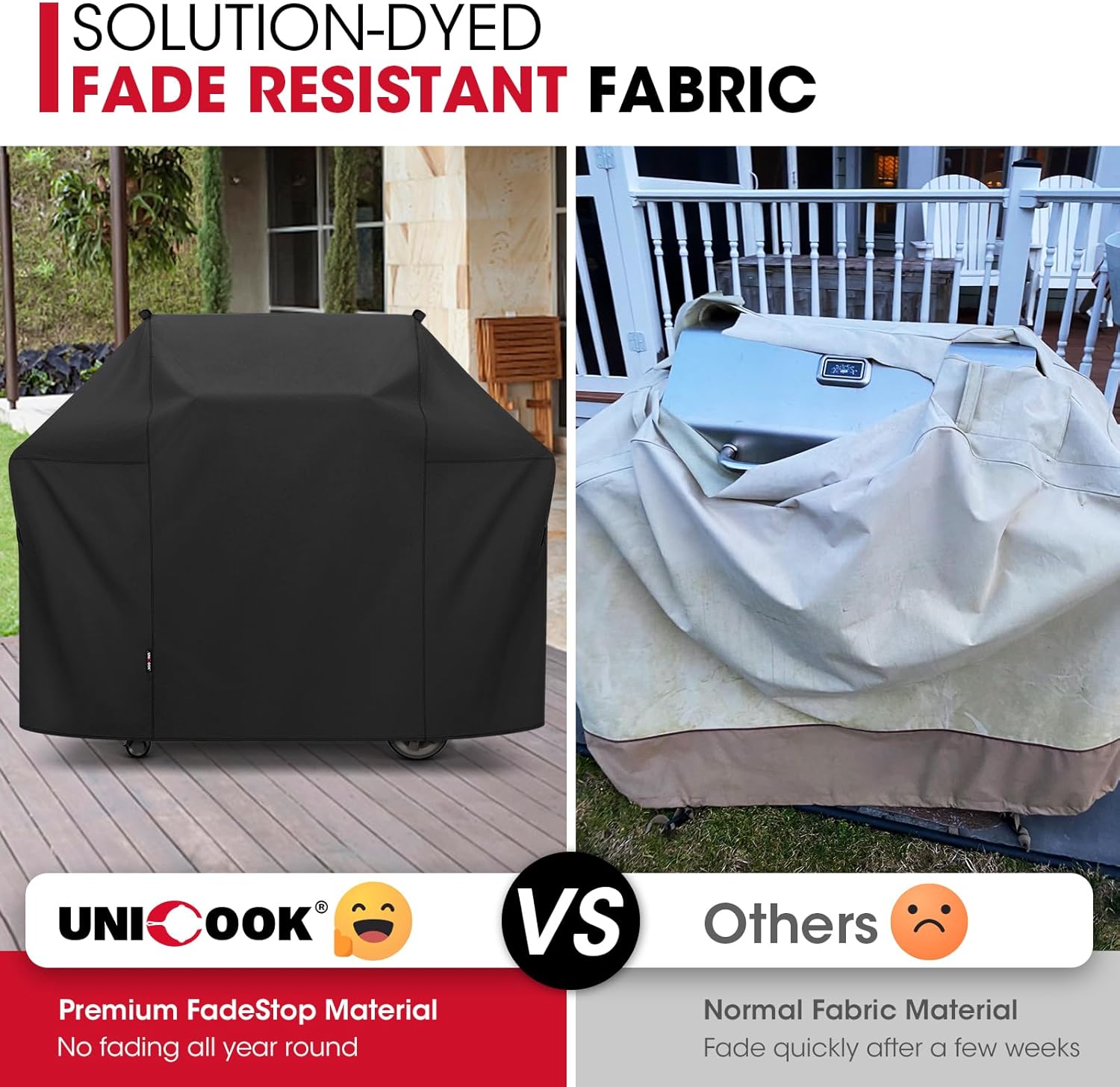 Unicook Grill Cover 58 Inch, Heavy Duty Waterproof UV Resistant BBQ Cover