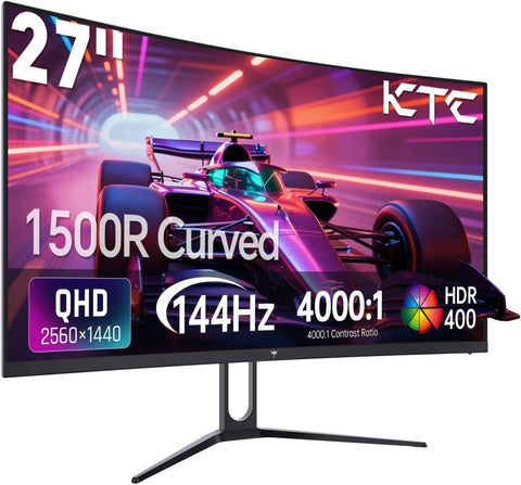 KTC 27 Inch Curved Gaming Monitor, 1440P QHD 144Hz 1500R PC Monitor, H27S5C