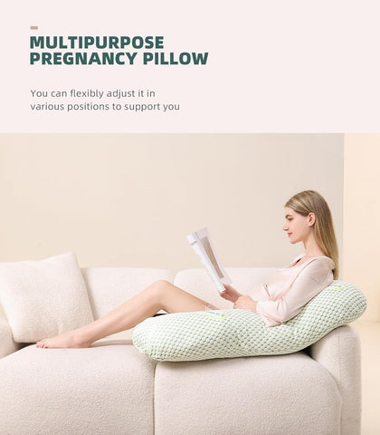 Oternal Pregnancy Pillow for Pregnant Women, Soft Pregnancy Body Pillow, Support for Back, Belly, Hips, Legs, Maternity Pillow with Detachable and Adjustable Pillow Cover