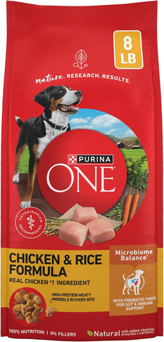 Purina ONE Chicken & Rice Formula Dry Dog Food, 8 lb Bag