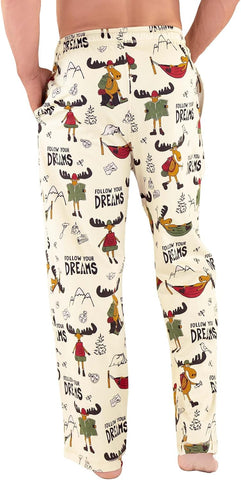Lazy One Novelty Men's Pajama Pants, Pajama Bottoms for Men, Moose PJs