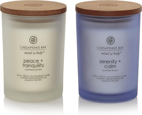 Chesapeake Bay Candle Scented Candle Peace + Tranquility (cashmere jasmine) 3-Wick Coffee Table Jar