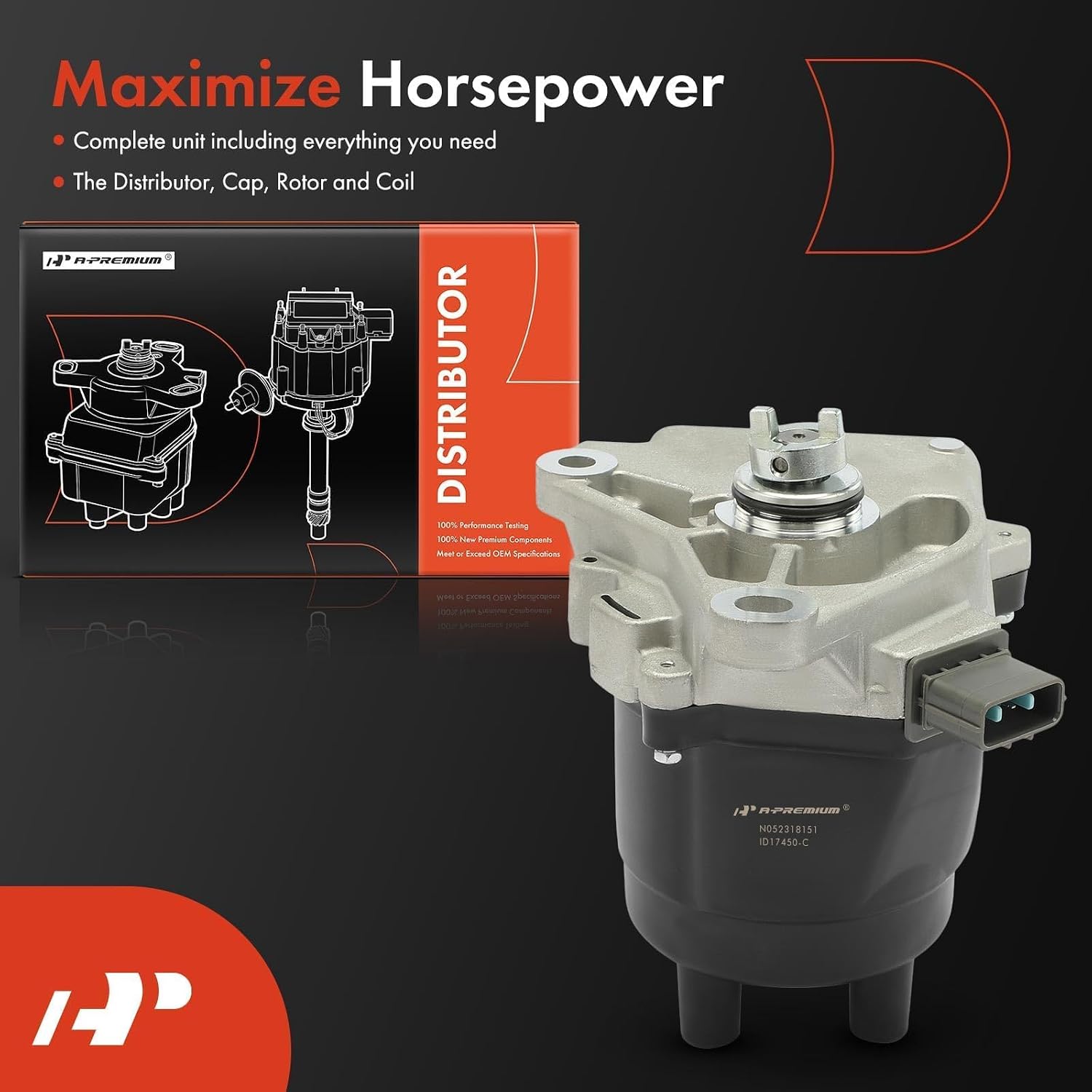 A-Premium Ignition Distributor with Cap and Rotor, 2.3L L4, 4 Blades