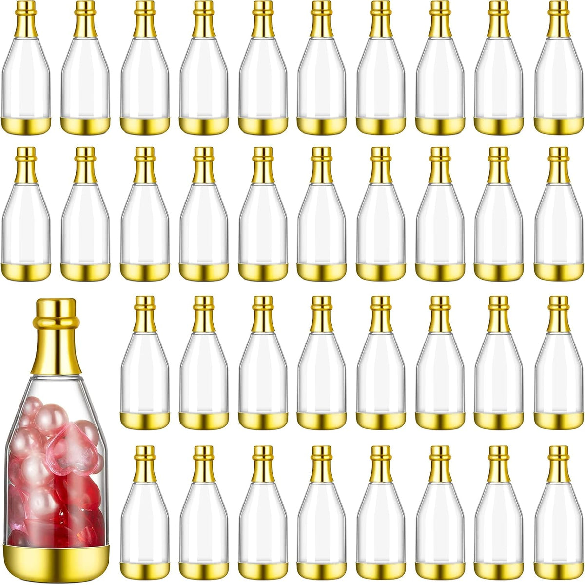 Cunhill 54 Pcs Mini Champagne Bottles Wedding Favors Bulk, Gold