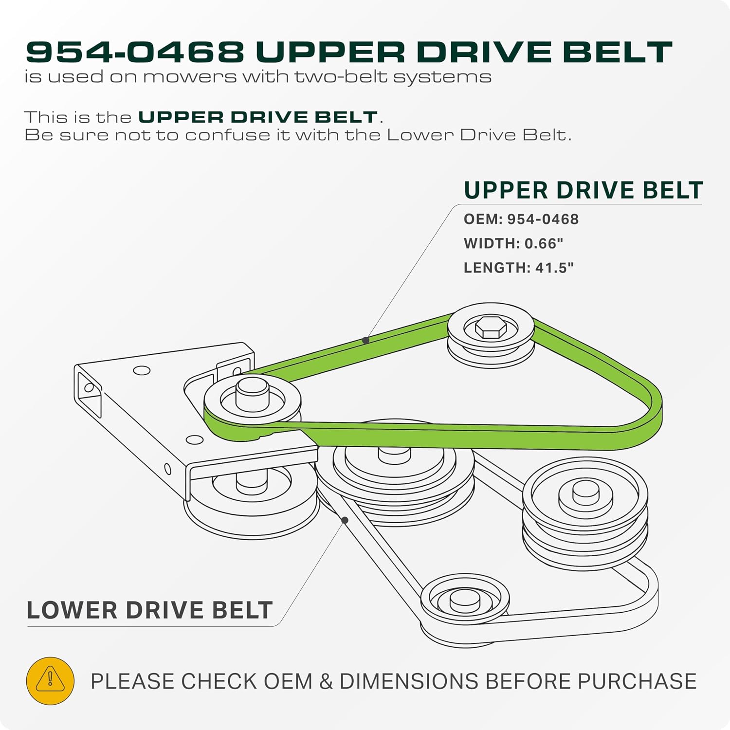 UDC Parts 954-0468 754-0468 Upper Drive Belt, 5/8" x 41.5", Aramid Cord