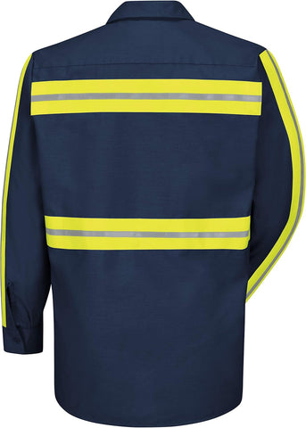 Red Kap mens Long Sleeve Enhanced Visibility Industrial Work Shirt