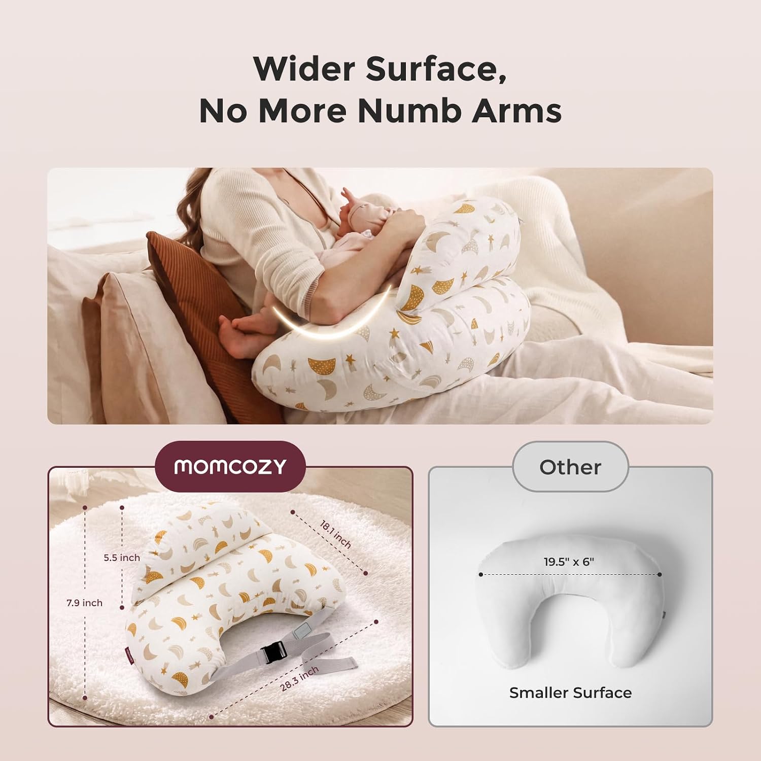 Momcozy Original Nursing Pillow for Breastfeeding - Innovative Safety Guard