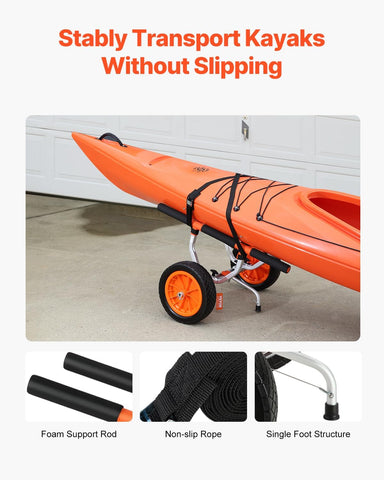 VEVOR Kayak Cart, Heavy Duty 450 lbs Load Capacity, 12'' Solid Tires