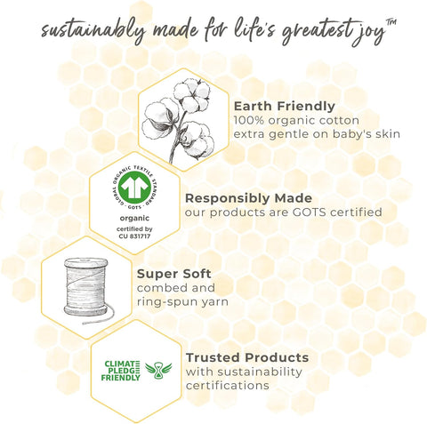 Burt's Bees Baby Infant Wearable Blanket, Organic Cotton Unisex Beekeeper - Light Weight 0.5 TOG or Medium Weight 1.5 TOG