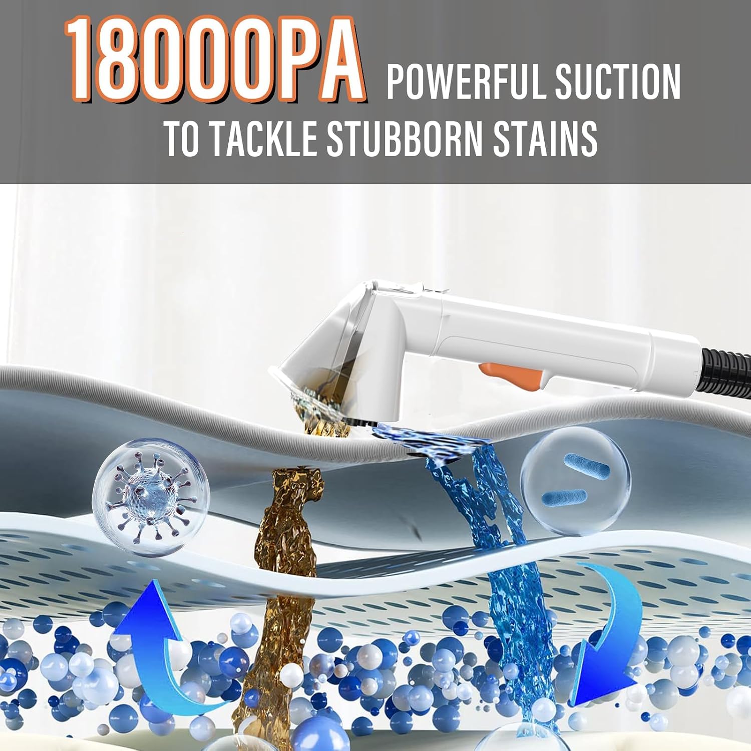 Starrybot Upholstery Cleaner Machine, 18Kpa Pet Stain Extractor(white)