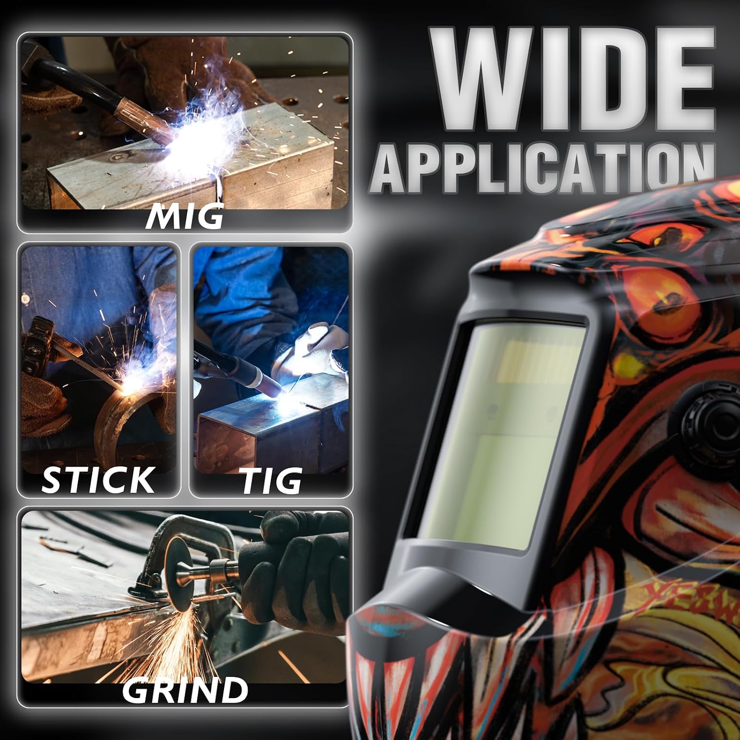YESWELDER Auto Darkening Welding Helmet 1/1/1/1 True Color, LYG-L600A