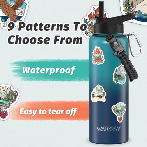 40oz Insulated Water Bottle (Cold for 48 Hrs),BPA Free&Leak Proof,Stainless Steel Water Flask,Water Jug with Straw Spout Lids for Gym,Hiking,Travel,Gradient Blue
