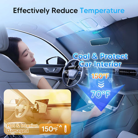 KUST Windshield Sun Shade for Toyota Tacoma Accessories 2016-2025 2026 2Dr 4Dr Pickup Truck, Custom Fit Car Front Window Sunshade Sun Visor Protector Foldable Blocks UV Rays Keep Car Cooler