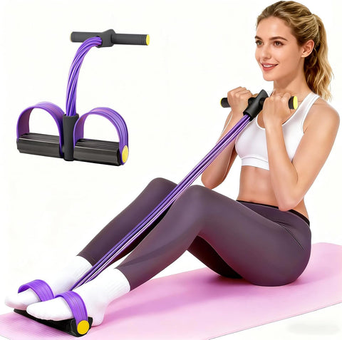 Pedal Resistance Band with Handle, Upgraded 6-Tube Exercise Bands