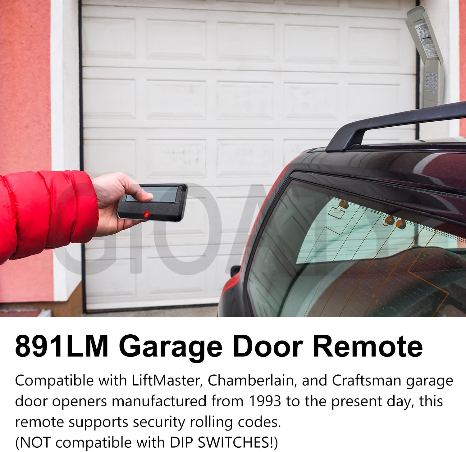 1 for Chamberlain Craftsman LiftMaster Garage Door Opener Remote Replacement, Replaces 891LM 893LM 893MAX 370LM 371LM 373LM 971LM 973LM, no Wait Wireless Remote Keyless Entry, Safe Security