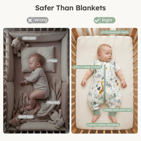 Yoofoss Toddler Sleep Sack with Feet 3-4T 100% Organic Cotton