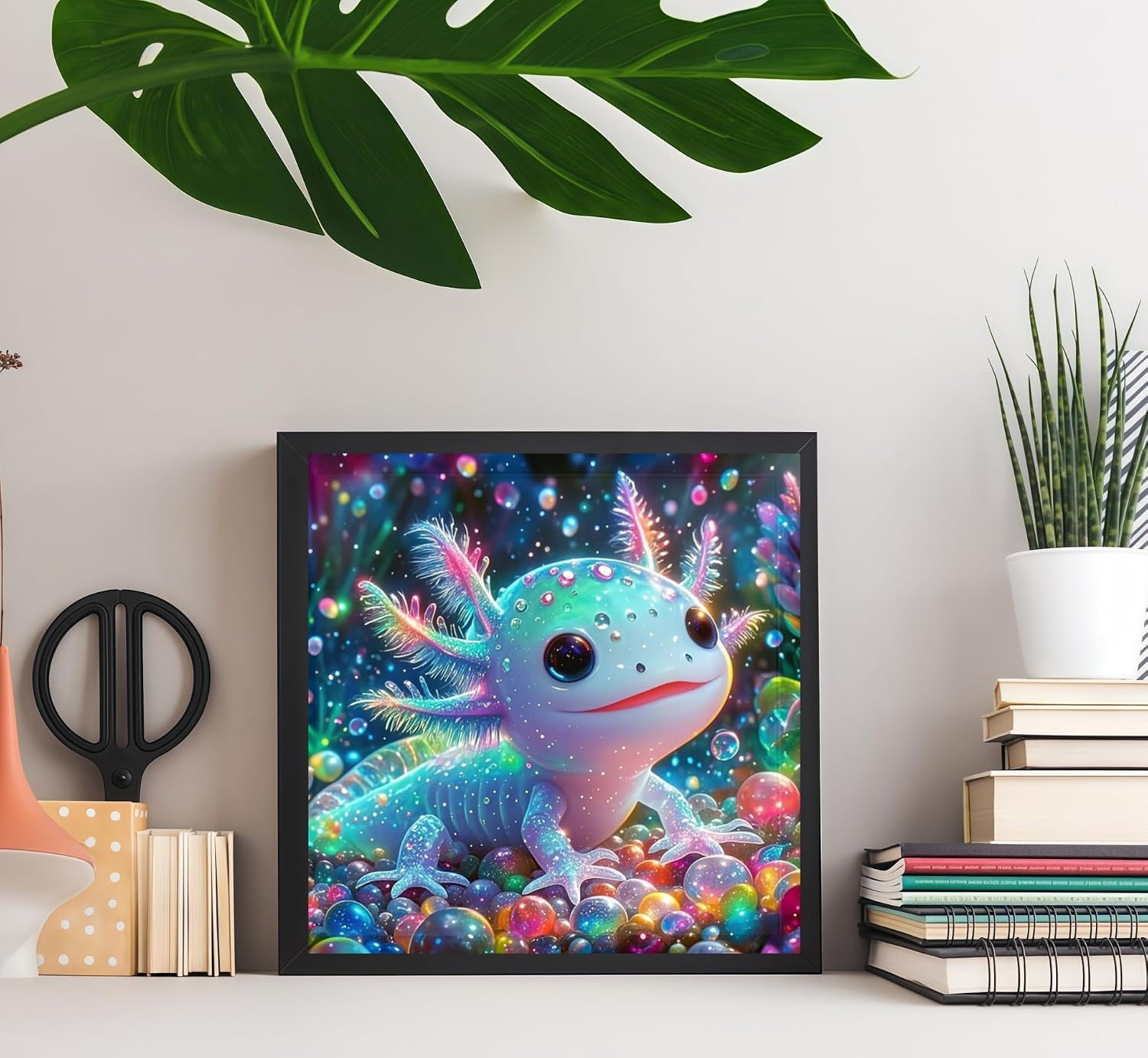 Diamond Painting Kits for Adults, Colorful Glittering Axolotl Diamond Art