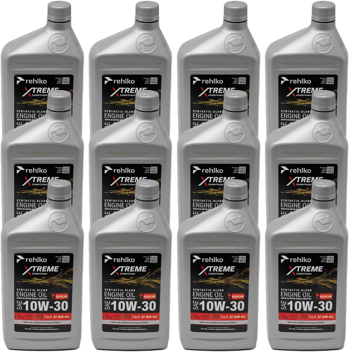 Kohler Replaces 12P Command Engine 10W-30 Motor Oil Case of (12) 25 357 06s 1 Quart Bottles