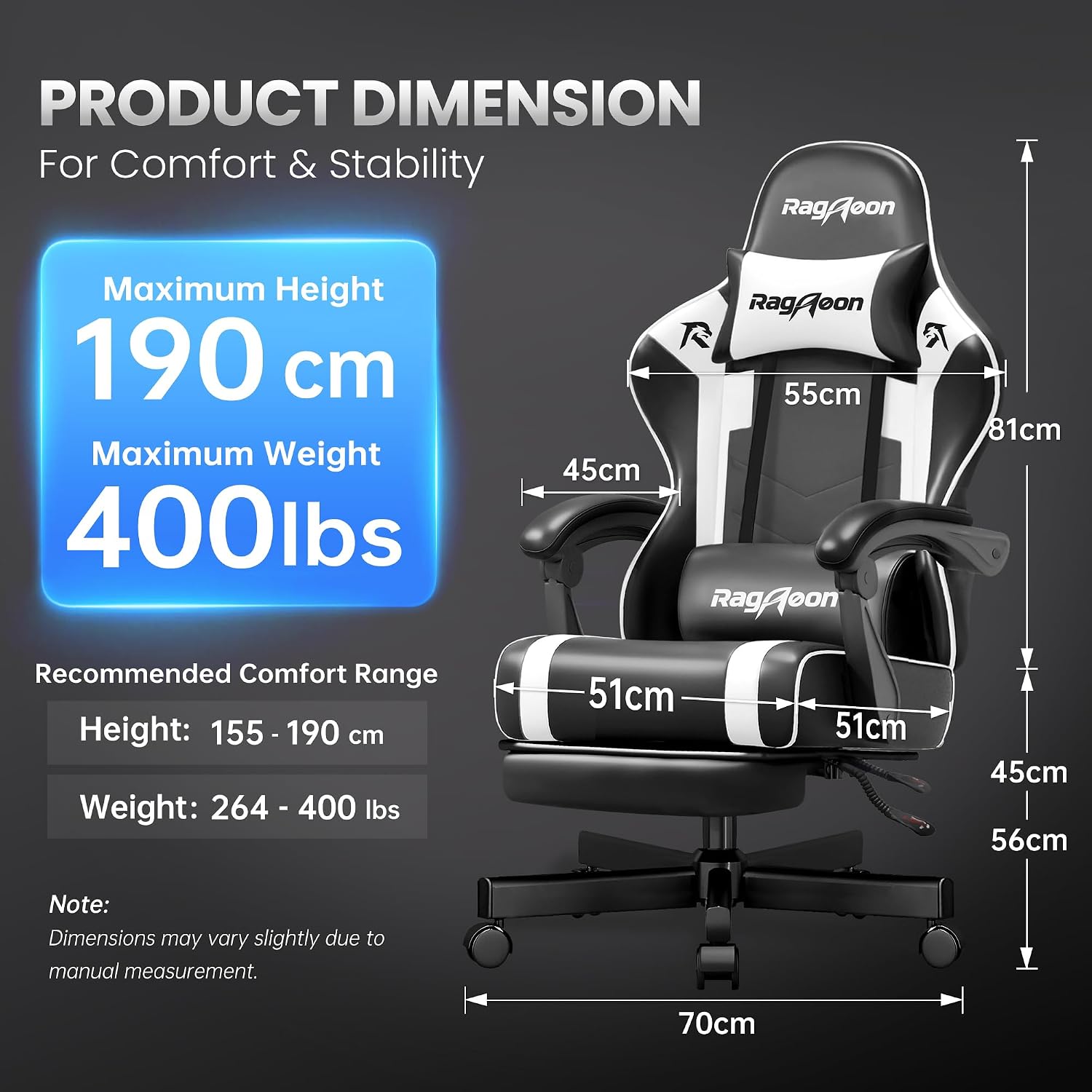 Gaming Chair for Adults Gamer Game Ergonomic PC Chair, 7-Point Support