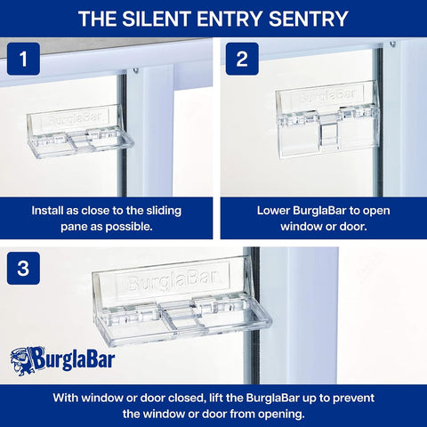 Burglabar 2 Pack Additional Security for Sliding Patio Doors and Sliding Glass Windows.