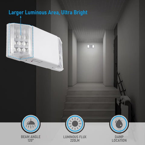 TORCHSTAR 4-Pack LED Emergency Lighting with Battery Backup White