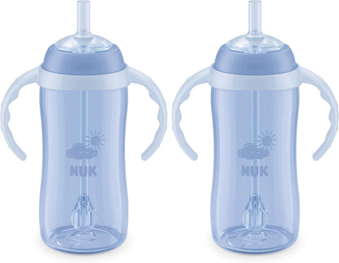 NUK Learner Straw Cup 10oz - Toddler Cup with Soft Straw for Easy Drinking Suitable for Ages 8 Months and Up
