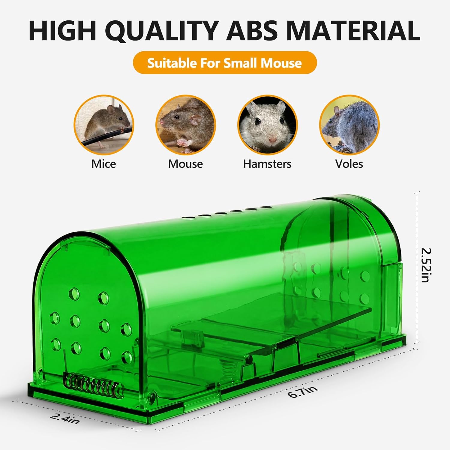 6 Pcs Humane Mouse Traps No Kill,Catch and Release Mouse Traps that Work,Live Mouse Trap Small Capture Cage,Reusable Mice Trap Catch for House & Outdoors